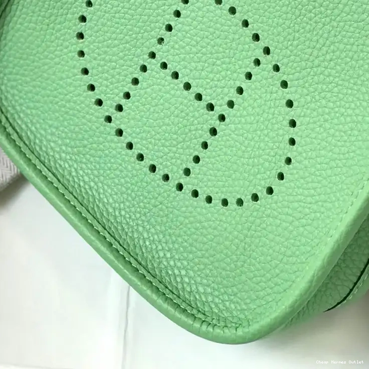 Affordable In Mini Hermes Hardware Evelyne Green Leather Clemence Bag Mint Palladium 0504